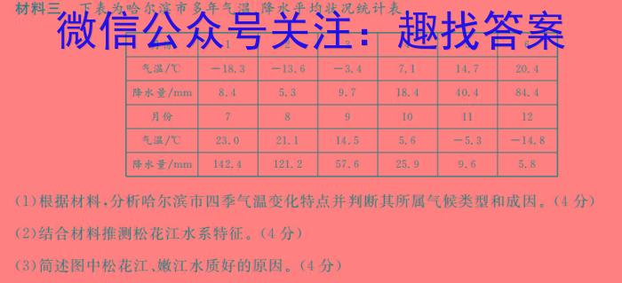 2024年全国高考临门一卷(二)地理试卷答案