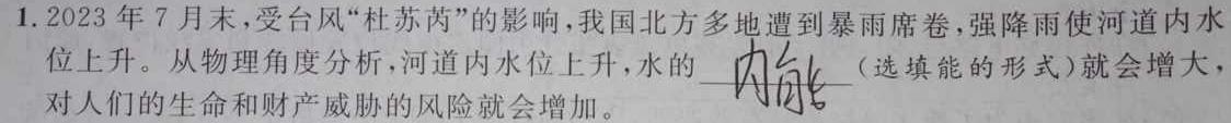 [今日更新]2024年兴城市中考适应性测试.物理试卷答案