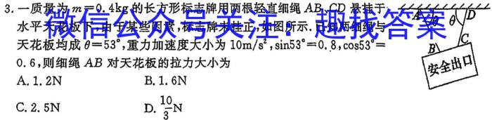 陕西省2023~2024学年度八年级期末教学素养测评(八) 8L R-SX物理试卷答案