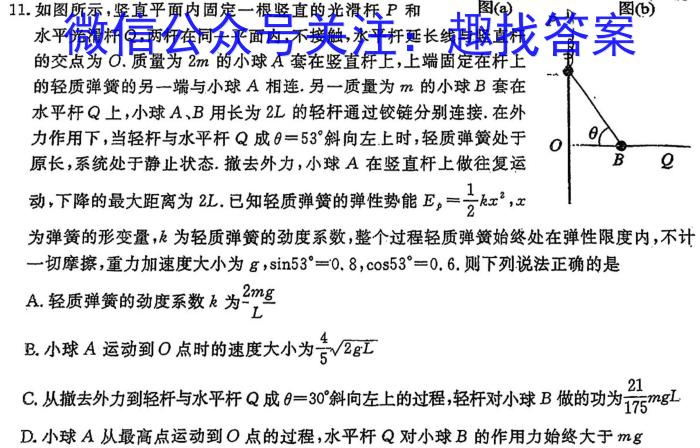 天一大联考 海南省2023-2024学年高一年级学业水平诊断(二)2物理试题答案