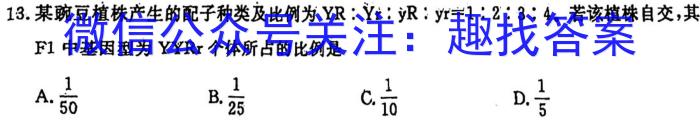 安徽省十联考 合肥六中2023~2024学年度高二下学期期末联考生物学试题答案