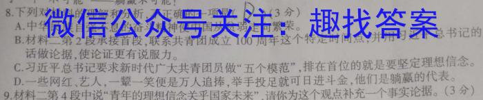 三晋卓越联盟·山西省2023-2024学年高三4月质量检测卷语文