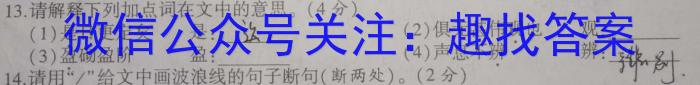 河北省2023-2024学年度高一第二学期3月月考试卷(241607D)语文