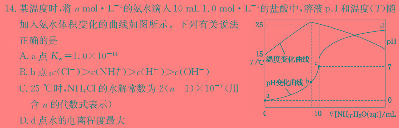 11号卷·A10联盟2025届高三一轮复习试卷(三)3化学试卷答案