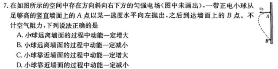 陕西省榆林市2024-2024学年度高二第二学期普通高中过程性评价质量检测(物理)试卷答案