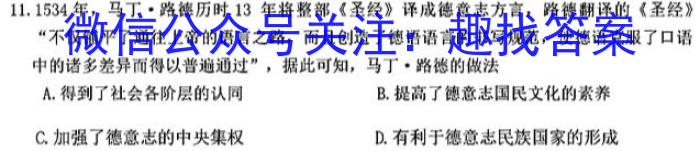 2024届四川大数据高三2月联考历史试卷答案