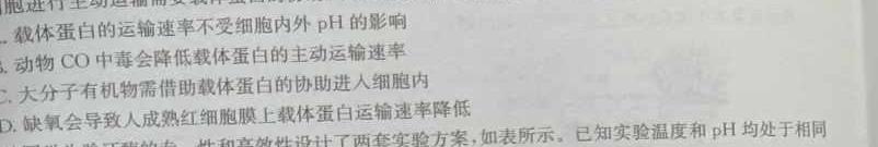 启光教育·2024年普通高等学校招生全国统一模拟考试(2024.5)生物学部分