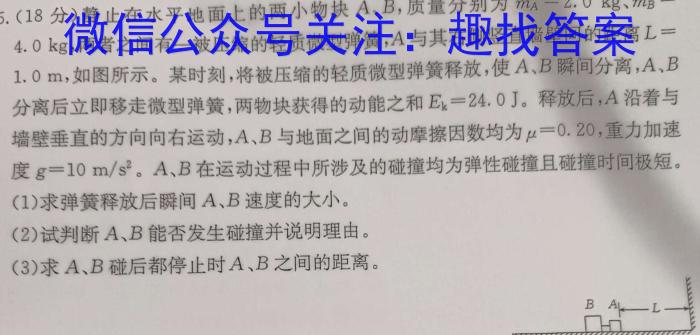 高考必刷卷 2024年全国高考名校名师联席命制押题卷(六)6物理`