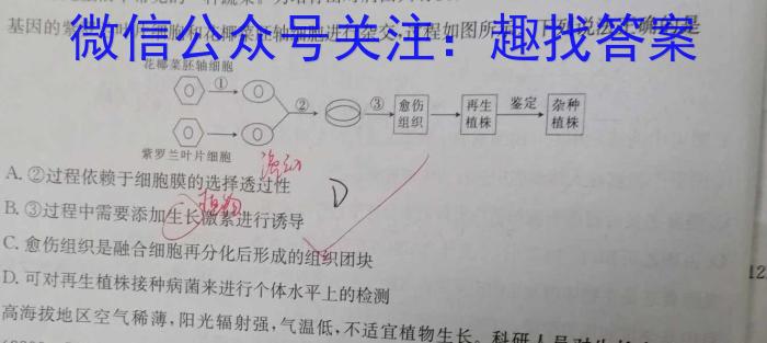 辽宁省2023-2024学年度（下）七校协作体高二联考（3月）生物学试题答案