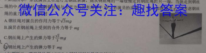 乐山市高中2026届教学质量检测（期末考试）物理试卷答案