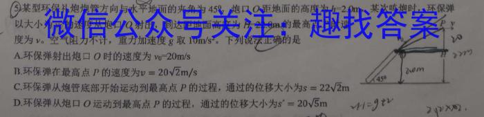 湖北省2024年春季黄冈市高中联校高二年级期中教学质量抽测物理试题答案