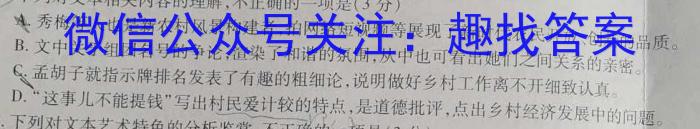 内部资料·加速高升鼎新卷2024年安徽省初中学业水平模拟考试（A卷）语文