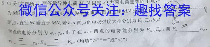 怀仁一中高二年级2024~2025学年上学期第一次月考（25016B）物理试卷答案