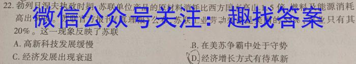 陕西省商洛市2024届高三第五次模拟检测(24-441C)历史试卷