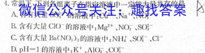 安徽省2023-2024学年度第二学期八年级作业辅导练习（一）化学