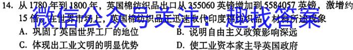 长沙市2023-2024-2麓共体高二年级第一次学情检测历史试卷答案