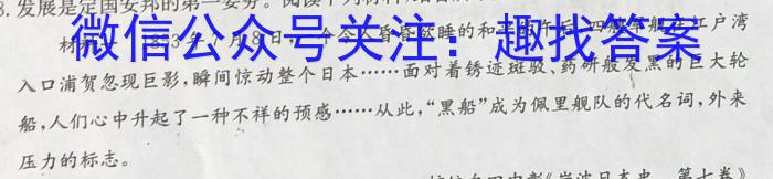 ［永城一模］鼎成大联考2024年河南省普通高中招生考试历史试卷答案