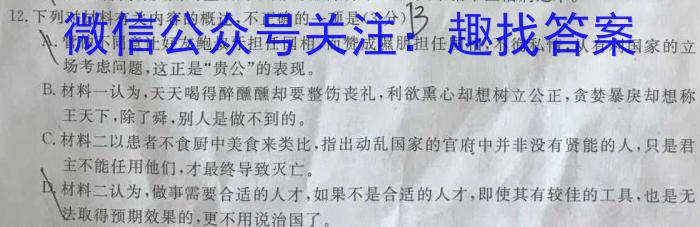 陕西省2023-2024学年度第二学期九年级第四次学科素养测试语文