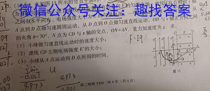 2025届全国名校高三单元检测示范卷·(四)4物理试卷答案