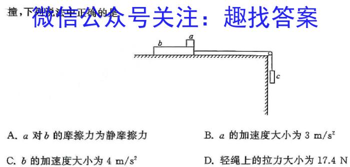 百校联盟 2024届高考模拟信息金卷(二)2物理试卷答案