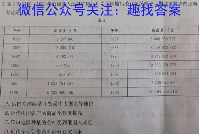 百师联盟 2024届高三信息押题卷(三)3&政治