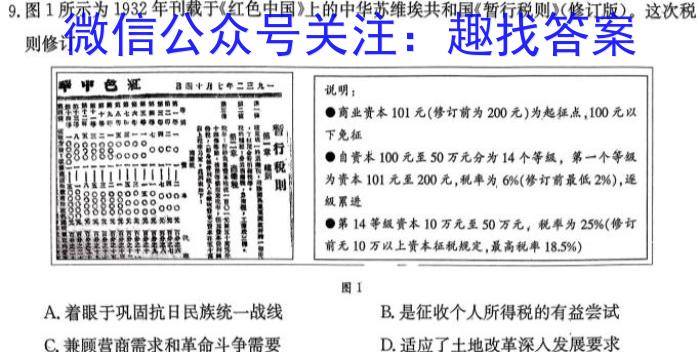 2024届福建省漳州市高中毕业班第四次教学质量检测历史试卷