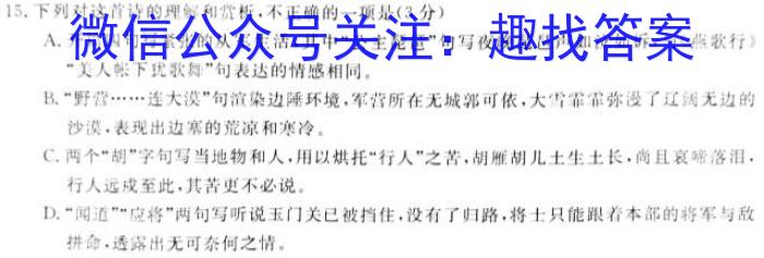 甘肃省2024年普通高中高二年级教学质量统一检测(☆)语文