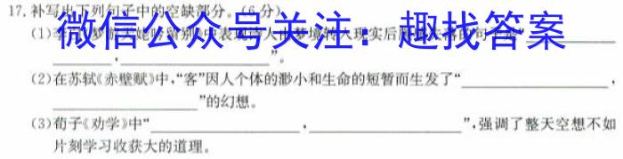 江西省2024届八年级第五次月考（长）/语文
