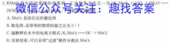 安徽省2024-2025学年七年级12月月考（无标题）化学