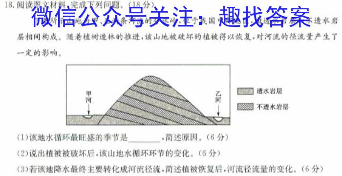 2024年安徽省1号卷·中考智高点·夺魁卷（二）地理u