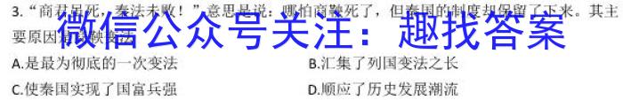 江西省2024年九年级中考总复习模拟卷（一）历史试卷答案