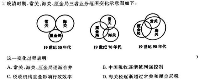 启光教育2024年河北省初中毕业生升学文化课模拟考试(三)历史