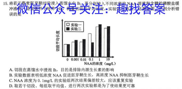 吉林省2023-2024学年度高二下学期月考试卷(242618D)生物学试题答案