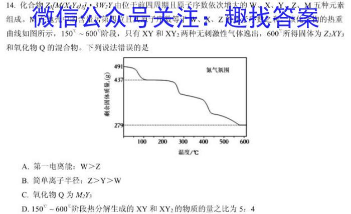 3商丘市2024届高三年级高考适应性考试（3月）化学试题