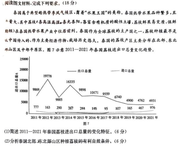 2024届广东省九年级阶段评估(二)[3L]地理试卷答案。