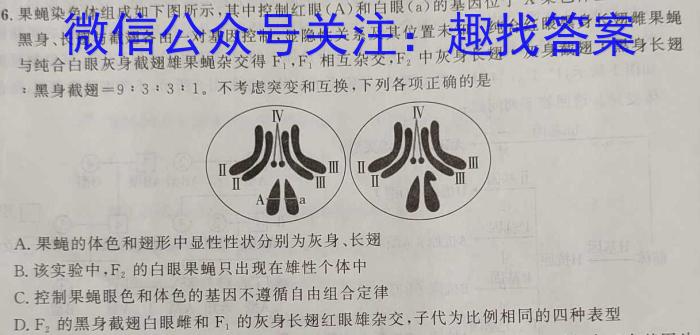 2024年陕西省初中学业水平考试全真模拟（二）B生物学试题答案