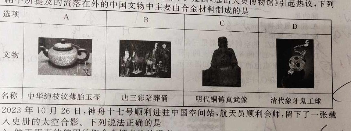 【热荐】陕西省2024年初中学业水平考试联考模拟卷（二）化学
