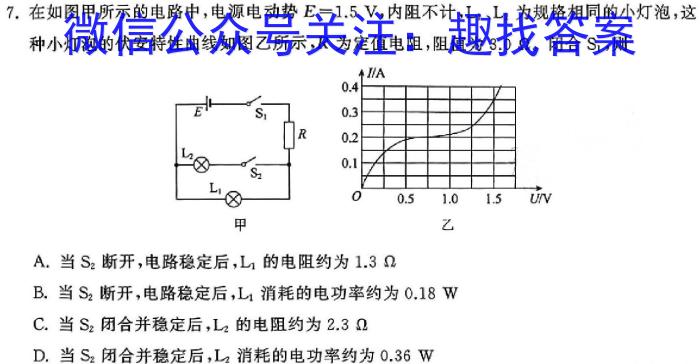 2023-2024学年广东省高二期中检测(24-484B)物理`