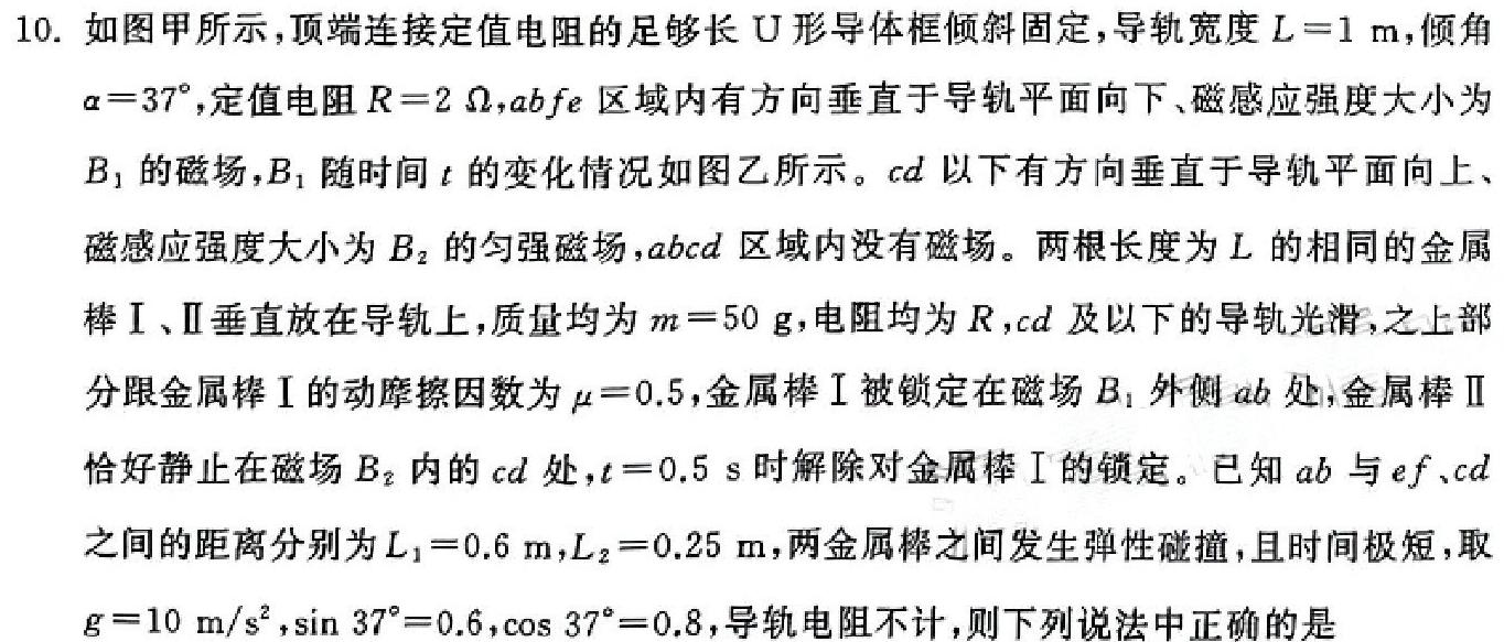 2024年湖北省八市高三(3月)联考物理试题.