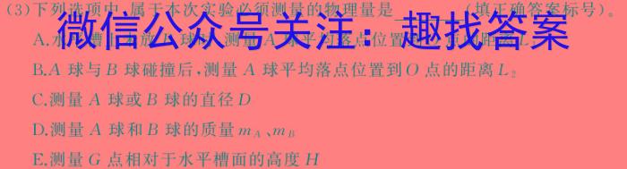 2024年普通高等学校招生全国统一考试仿真模拟卷(T8联盟)(五)物理试卷答案