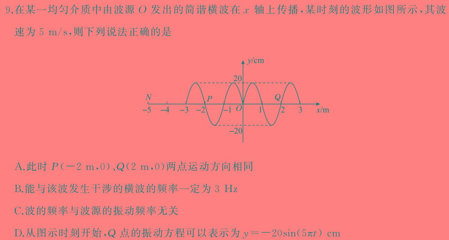 2024年滨州市高二考试(2024.7)(物理)试卷答案