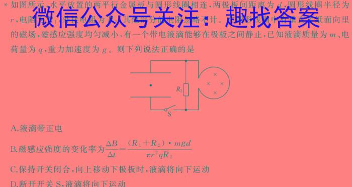 湘教考苑 2024年高考模拟试卷(试题卷二)物理`