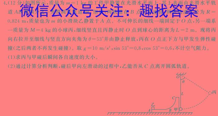 天一大联考 齐鲁名校联盟2023-2024学年(下)高三年级开学质量检测h物理