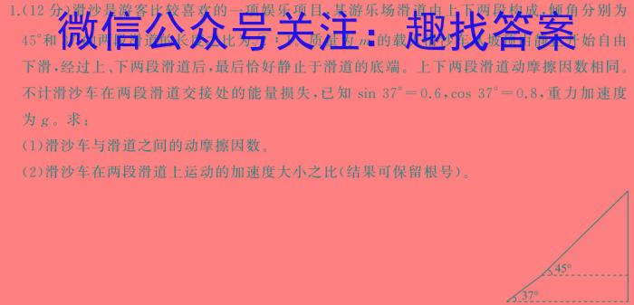 百师联盟·2024届高三信息押题卷（二）新高考卷物理试卷答案