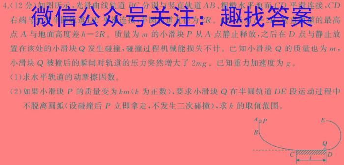 湖北省2024年高考冲刺模拟卷(一)1物理试题答案