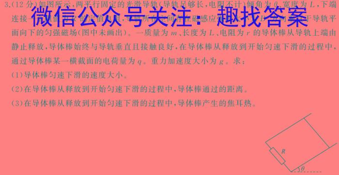 2024考前信息卷·第六辑 重点中学、教育强区 考向预测信息卷(四)4物理试卷答案