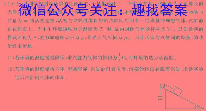 2024届陕西省九年级教学素养摸底测评(5L-SX)h物理