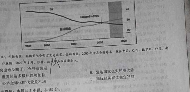 [今日更新]2024年河南中招考试模拟冲刺卷(三)历史试卷答案