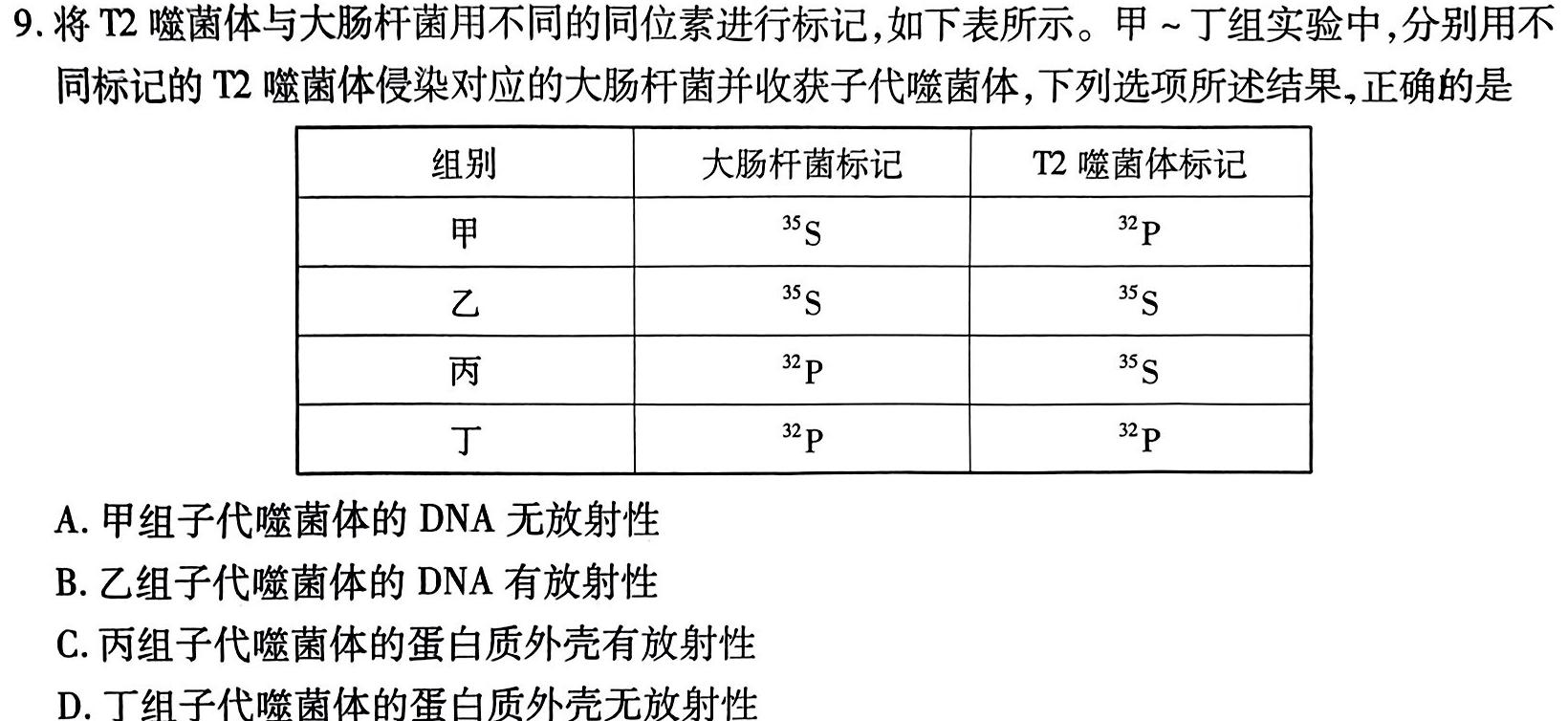 安徽省2023-2024学年下学期八年级教学评价二(期中)生物