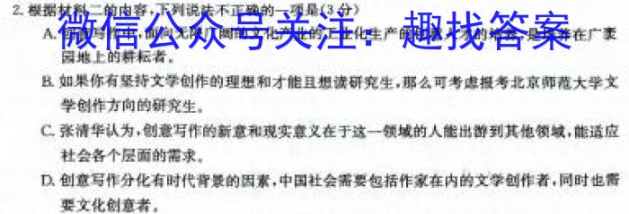 2024年安徽省中考学业水平检测·试卷(A)/语文